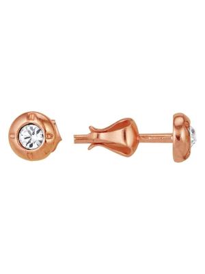 Серьги бижутерия, покрытие - золочение, вставка - стекло ювелирное preciosa