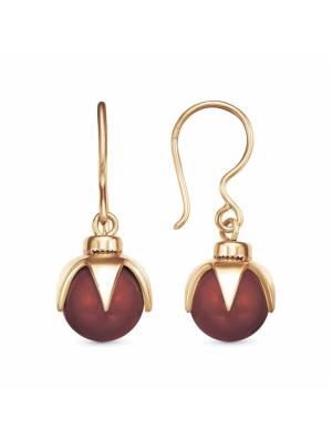 Серьги бижутерия, покрытие - золочение, вставка - имитация жемчуга