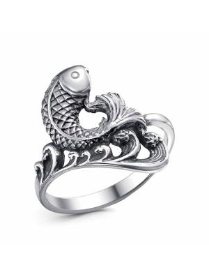 Кольцо серебро 925 пробы, покрытие - оксидирование, без вставок