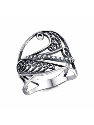 Кольцо серебро 925 пробы, покрытие - оксидирование, без вставок