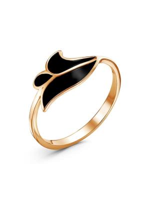 Кольцо бижутерия, покрытие - золочение, отделка - эмаль, без вставок