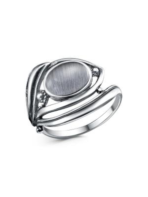 Кольцо серебро 925 пробы, покрытие - оксидирование, вставка - искусственный кошачий глаз