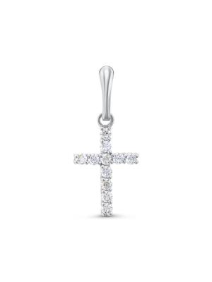 Подвеска серебро 925 пробы, покрытие - родирование, вставка - фианит (недрагоценный камень)