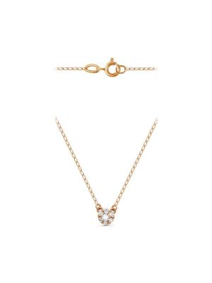 Колье серебро 925 пробы, покрытие - золочение, вставка - фианит (недрагоценный камень)