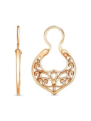 Серьги серебро 925 пробы, покрытие - золочение, без вставок