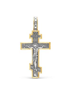 Подвеска серебро 925 пробы, покрытие - оксидирование, выборочное золочение, без вставок