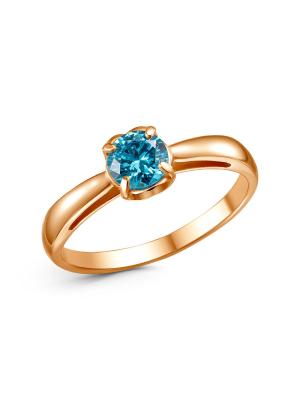 Кольцо бижутерия, покрытие - золочение, вставка - фианит (недрагоценный камень)