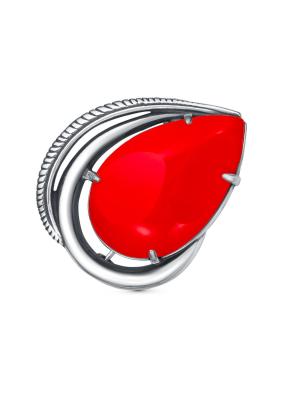 Брошь бижутерия, покрытие - серебрение с оксидированием, вставка - стекло ювелирное собственной огранки