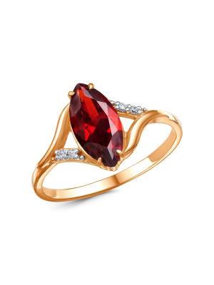 Кольцо бижутерия, покрытие - золочение, выборочное родирование, вставка - фианит (недрагоценный камень)