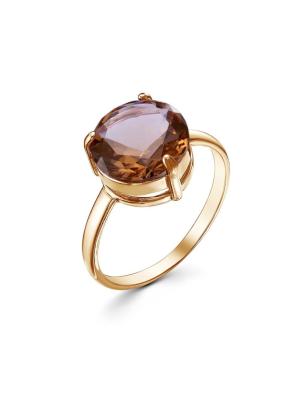 Кольцо бижутерия, покрытие - золочение, вставка - искусственный султанит