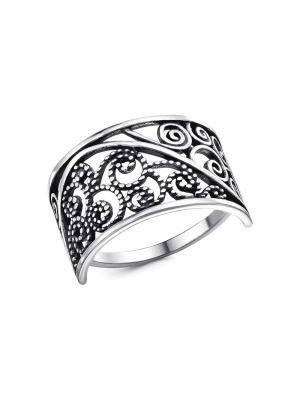 Кольцо серебро 925 пробы, покрытие - оксидирование, без вставок