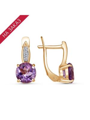 Серьги серебро 925 пробы, покрытие - золочение, выборочное родирование