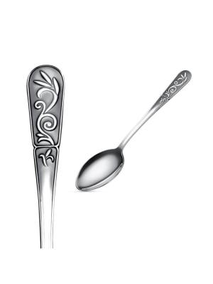 Ложка кофейная серебро 925 пробы, покрытие - оксидирование, без вставок