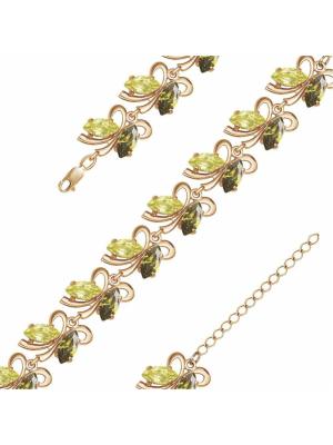 Браслет бижутерия, покрытие - золочение, вставка - фианит (недрагоценный камень)