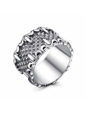 Кольцо бижутерия, покрытие - серебрение с оксидированием, без вставок