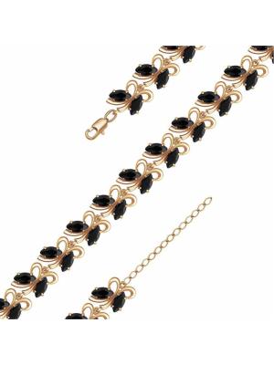 Браслет бижутерия, покрытие - золочение, вставка - фианит (недрагоценный камень)