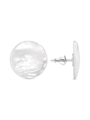 Серьги серебро 925 пробы, без покрытия, вставка - перламутр