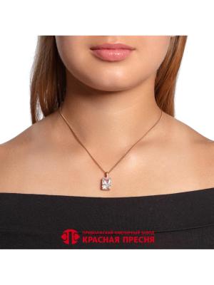 Подвеска серебро 925 пробы, покрытие - золочение, вставка - фианит (недрагоценный камень)