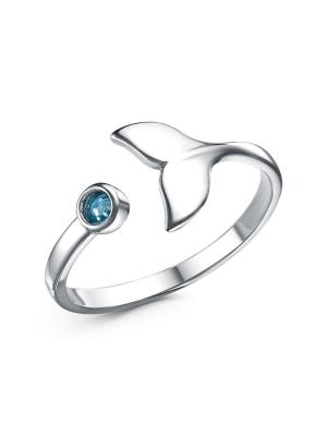 Кольцо бижутерия, покрытие - платинирование, вставка - стекло ювелирное preciosa