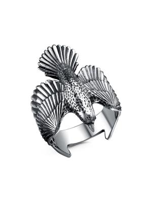 Кольцо бижутерия, покрытие - серебрение с оксидированием, без вставок