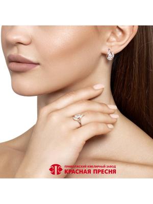 Кольцо серебро 925 пробы, покрытие - золочение, выборочное родирование, вставка - фианит (недрагоценный камень)
