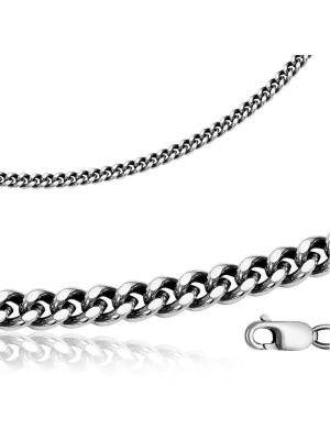 Цепь бижутерия, покрытие - серебрение с оксидированием, без вставок