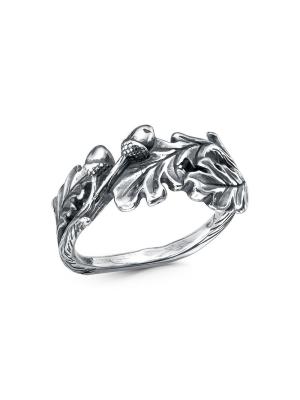 Кольцо серебро 925 пробы, покрытие - оксидирование, без вставок