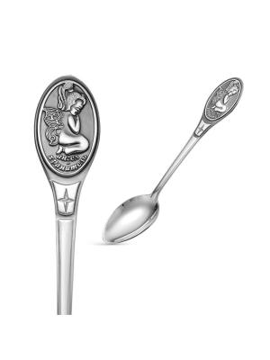 Ложка детская с ангелом-хранителем "девочка" серебро 925 пробы, покрытие - оксидирование, без вставок
