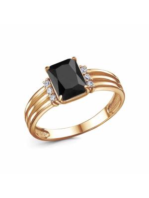 Кольцо бижутерия, покрытие - золочение, вставка - фианит (недрагоценный камень)