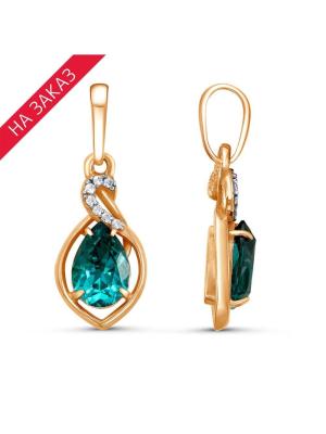 Подвеска серебро 925 пробы, покрытие - золочение, выборочное родирование