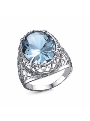 Кольцо серебро 925 пробы, покрытие - родирование, вставка - горный хрусталь собственной огранки