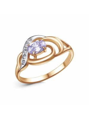 Кольцо бижутерия, покрытие - золочение, выборочное родирование