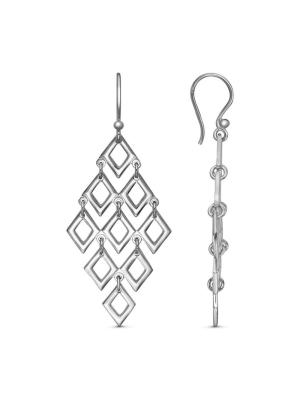 Серьги бижутерия, покрытие - платинирование, без вставок