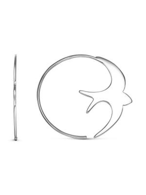 Серьги бижутерия, покрытие - платинирование, без вставок