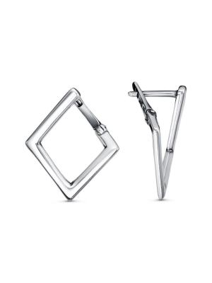 Серьги бижутерия, покрытие - серебрение с оксидированием, без вставок