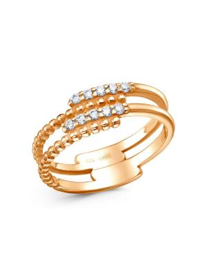 Кольцо серебро 925 пробы, покрытие - золочение, вставка - фианит (недрагоценный камень)