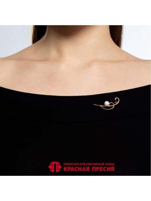 Брошь серебро 925 пробы, покрытие - золочение, вставка - культивированный жемчуг