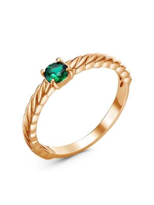 Кольцо бижутерия, покрытие - золочение, вставка - искусственная шпинель