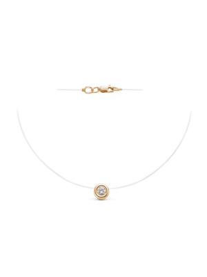 Колье серебро 925 пробы, покрытие - золочение, вставка - фианит (недрагоценный камень)
