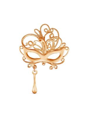 Брошь серебро 925 пробы, покрытие - золочение, без вставок