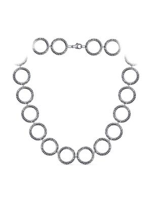 Колье серебро 925 пробы, покрытие - оксидирование, без вставок