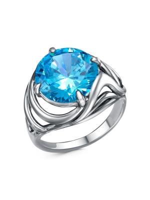 Кольцо серебро 925 пробы, покрытие - оксидирование, вставка - фианит (недрагоценный камень)