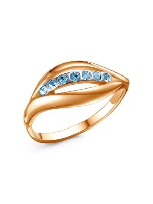 Кольцо бижутерия, покрытие - золочение, выборочное родирование, вставка - стекло ювелирное preciosa