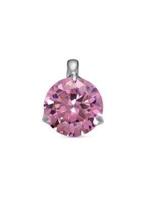 Подвеска бижутерия, покрытие - серебрение, вставка - фианит (недрагоценный камень)