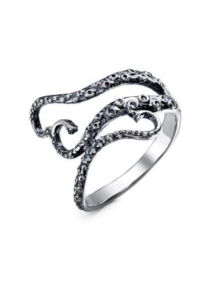 Кольцо серебро 925 пробы, покрытие - оксидирование, без вставок