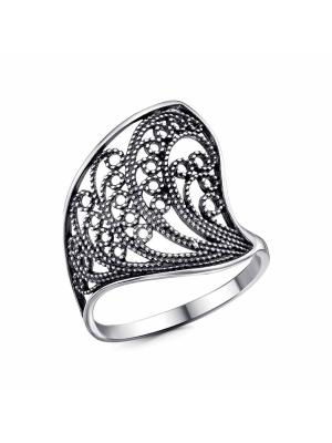 Кольцо бижутерия, покрытие - серебрение с оксидированием, без вставок