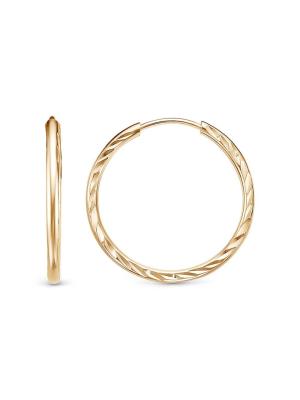 Серьги серебро 925 пробы, покрытие - золочение, отделка - алмазная грань, без вставок