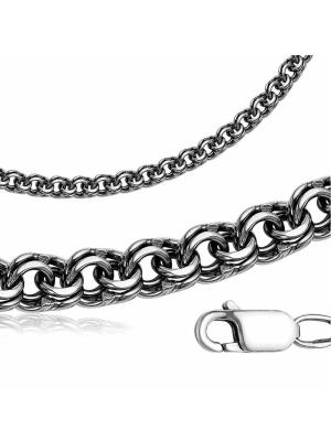 Цепь серебро 925 пробы, покрытие - оксидирование, без вставок