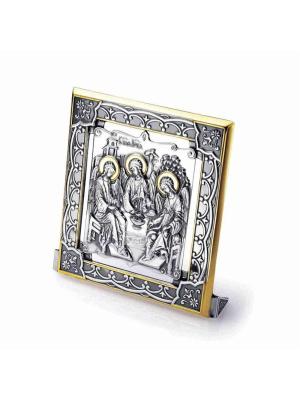 Икона серебро 925 пробы, покрытие - оксидирование, выборочное золочение, без вставок