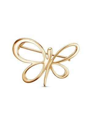 Брошь серебро 925 пробы, покрытие - золочение, без вставок